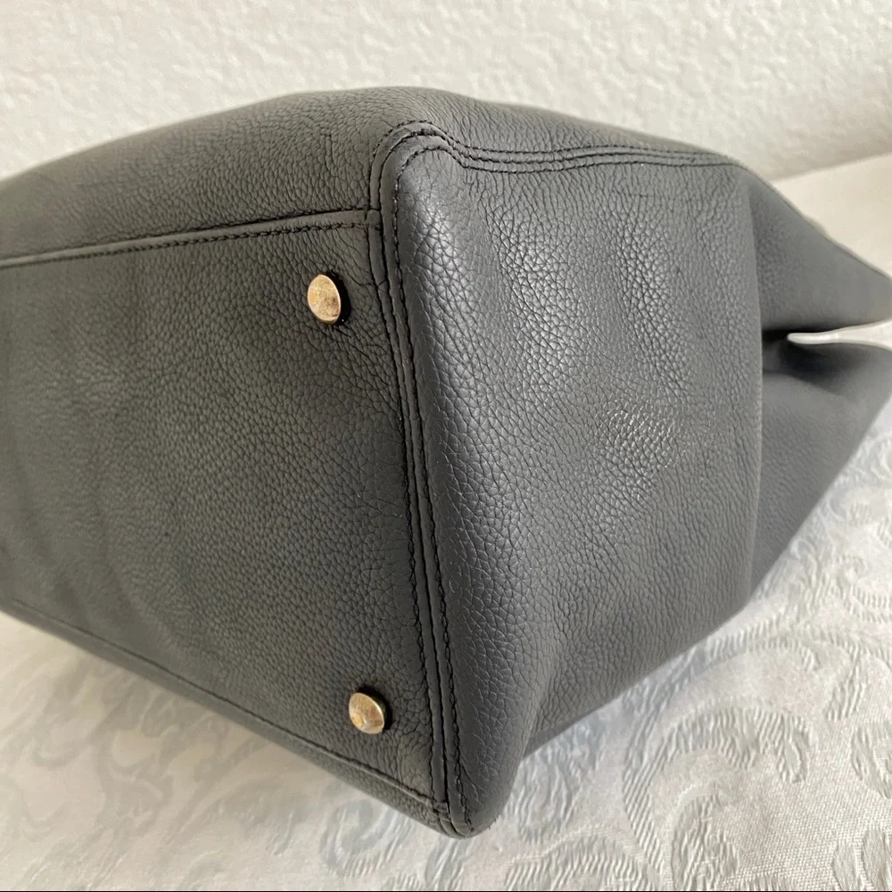 chanel black CC executive tote